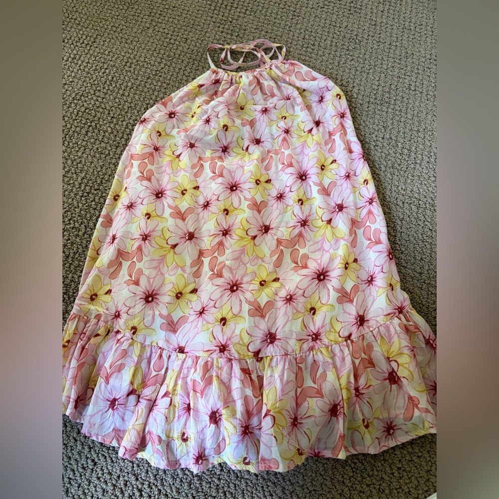 Floral Pink and Yellow Mini Dress